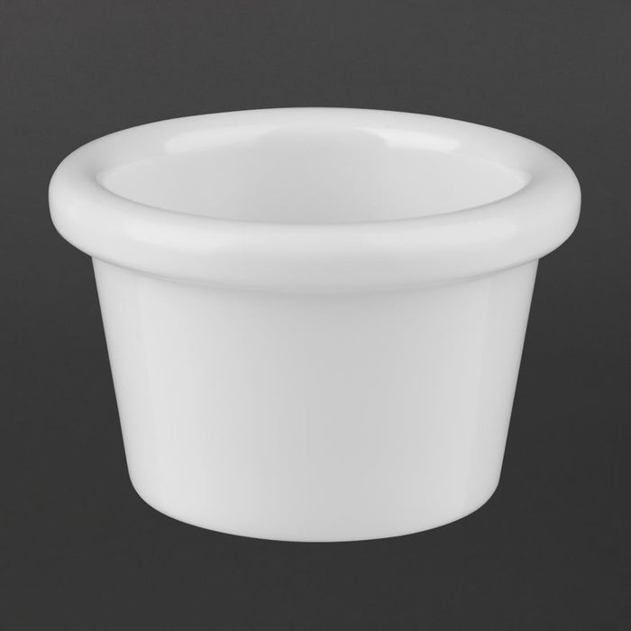 Olympia Kristallon Melamine Plain Ramekins White 63mm (12 Pack) Olympia