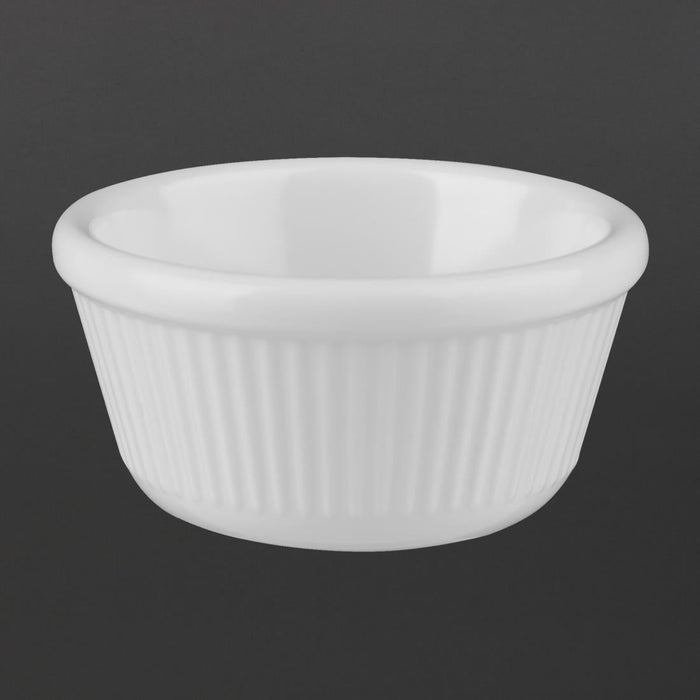 Olympia Kristallon Melamine Fluted Ramekins White 70mm (12 Pack) Olympia