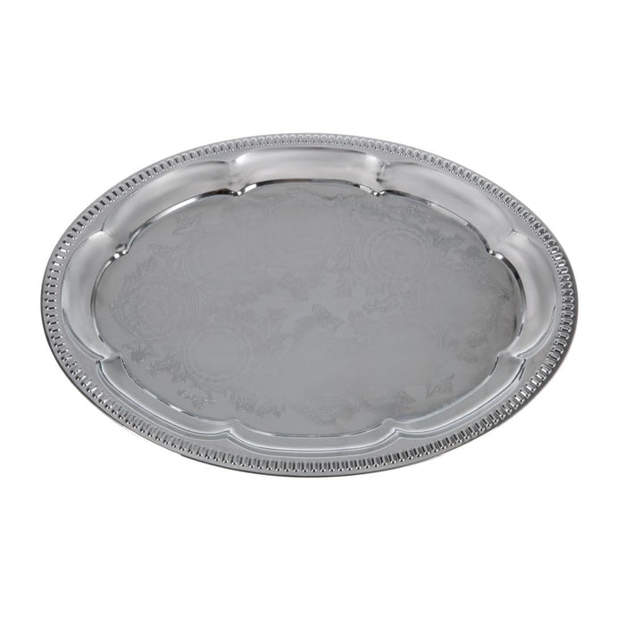 APS Chrome-Plated Stainless Steel Oval Tea Tray 300mm APS