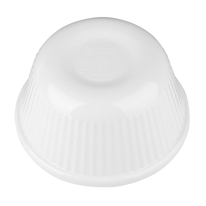 Olympia Kristallon Melamine Fluted Ramekins White 76mm (12 Pack) Olympia