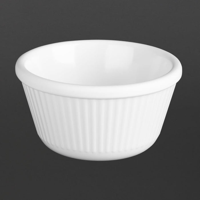 Olympia Kristallon Melamine Fluted Ramekins White 89mm (12 Pack) Olympia