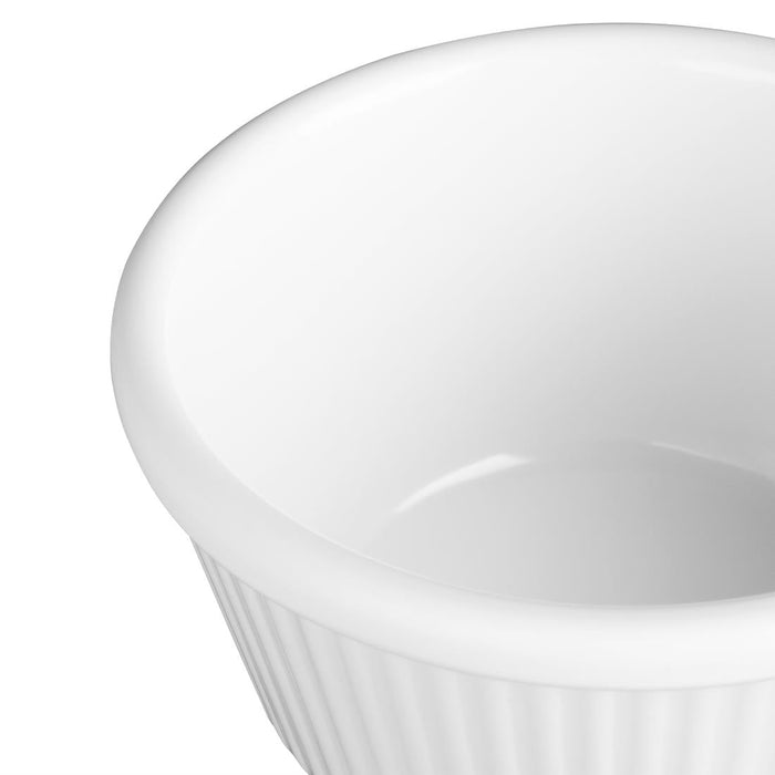 Olympia Kristallon Melamine Fluted Ramekins White 89mm (12 Pack) Olympia