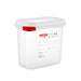 Capacity: 1.5Ltr. Material: Polypropylene. GN 1/9. Depth: 150mm. Pack quantity: 4