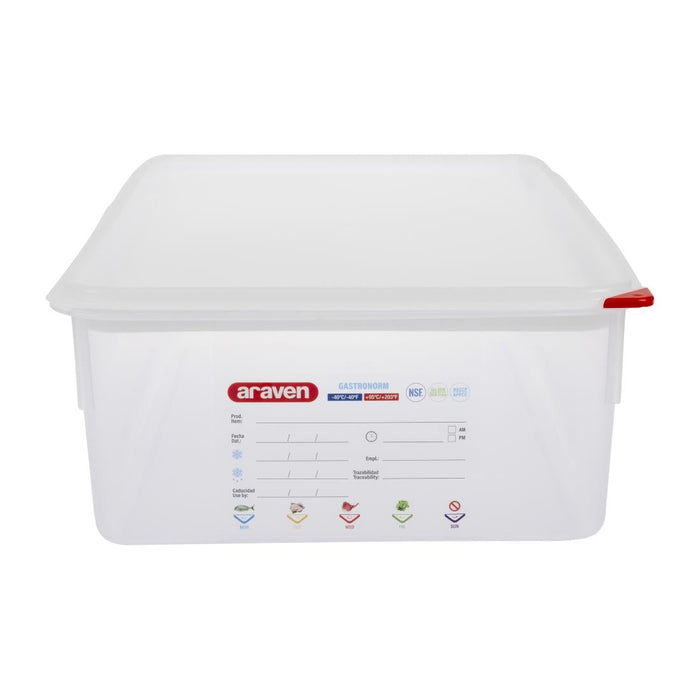 Araven Polypropylene 1/1 Gastronorm Food Storage Box 21Ltr (4 Pack) Araven