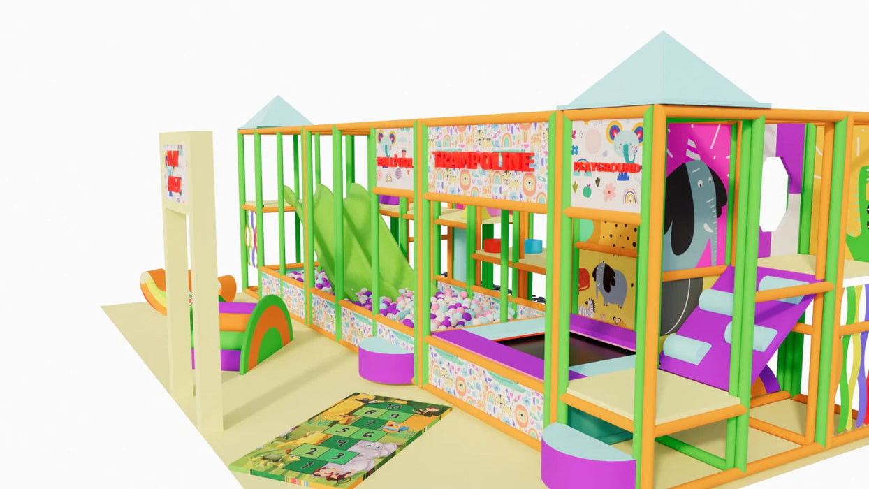 Indoor Playground with Toddler Toys Front Garden Soft Play - 9600x5000x2600mm IQPARK
