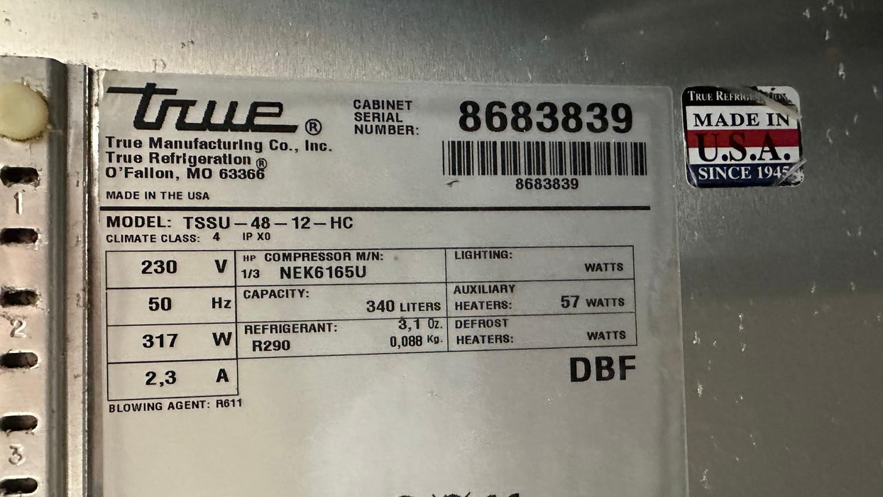 Commercial True TSSU-48-12-HC Twin Door Saladette Counter - Refurbished Canmac Catering Equipment