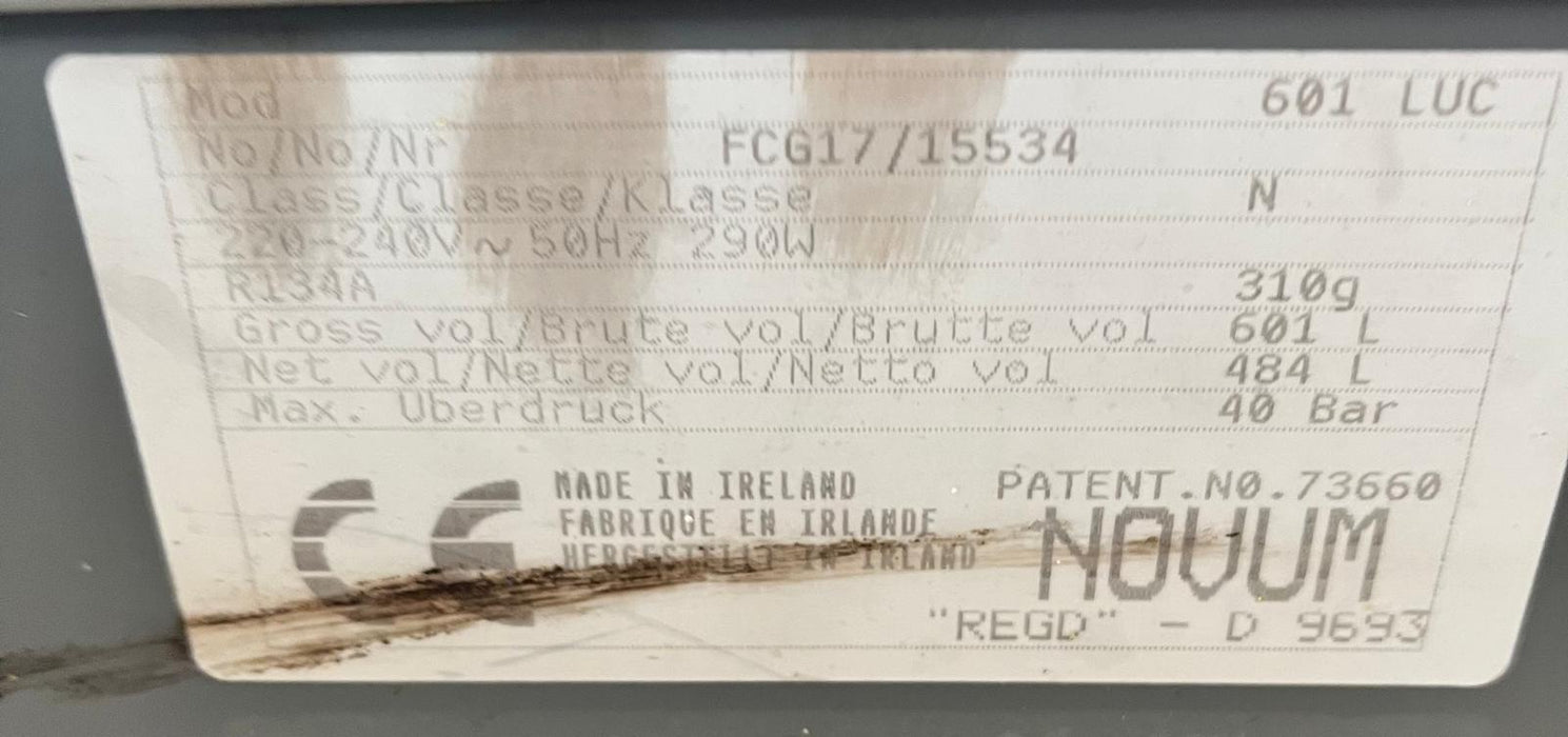 Novum 601L Glass Curve Top Display Freezer -Refurbished Canmac Refurbished