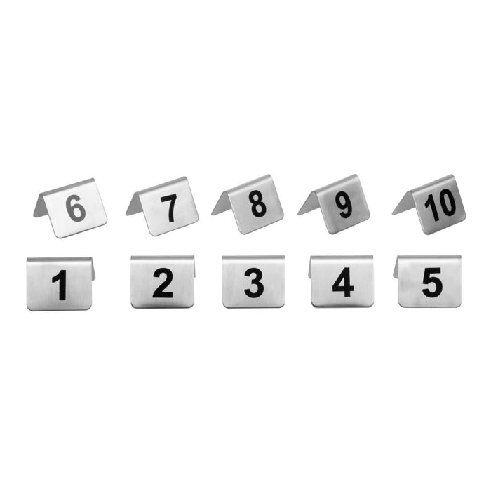 Olympia Stainless Steel Table Numbers 1-10 (10 Pack) Olympia