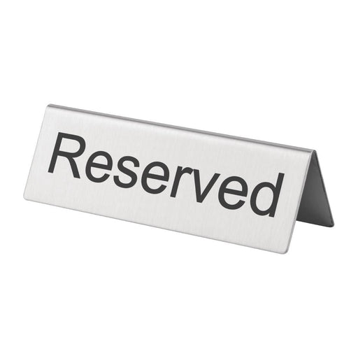 Olympia Brushed Steel Reserved Table Sign (10 Pack) Olympia