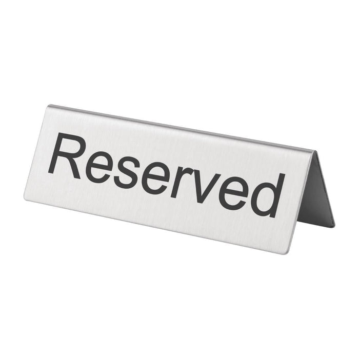 Olympia Brushed Steel Reserved Table Sign (10 Pack) Olympia