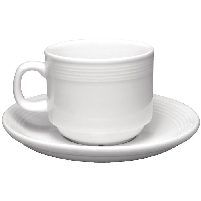 Olympia Linear Stacking Saucers White 60mm (12 Pack) Olympia