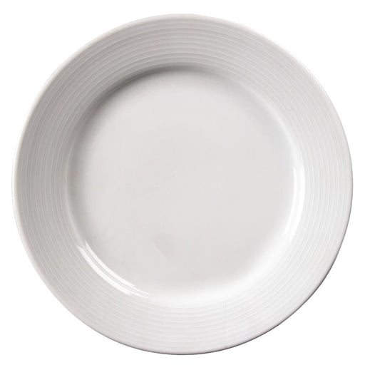 Olympia Linear Wide Rimmed Plates White 200mm (12 Pack) Olympia