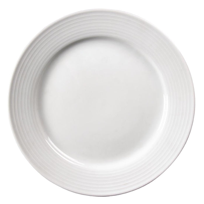 Olympia Linear Wide Rimmed Plates White 250mm (12 Pack) Olympia