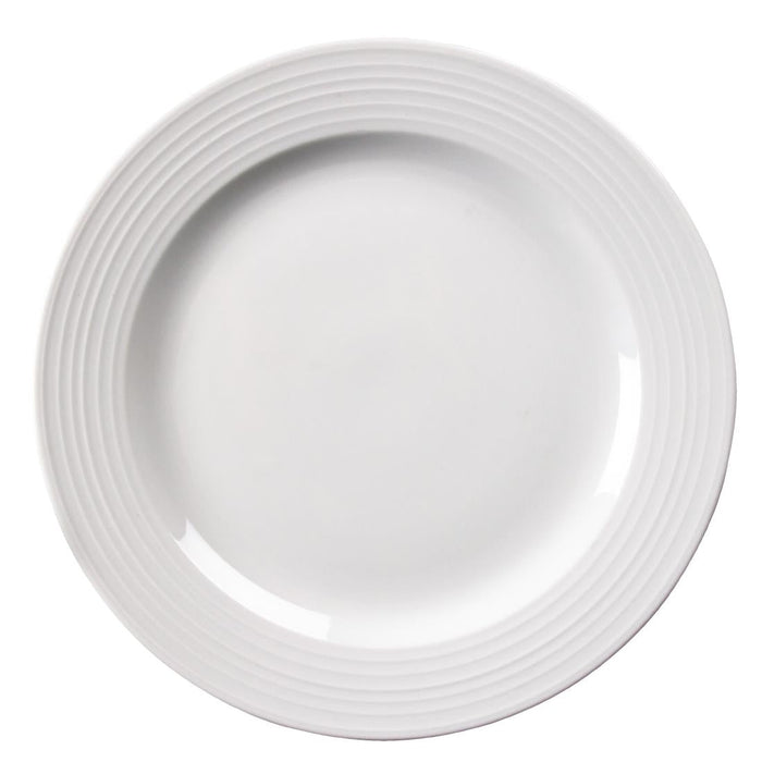 Olympia Linear Wide Rimmed Plates White 310mm (6 Pack) Olympia