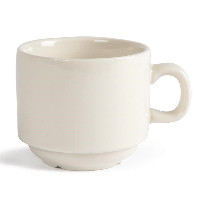 Olympia Ivory Stacking Tea Cups 206ml 7.5oz (12 Pack) Olympia