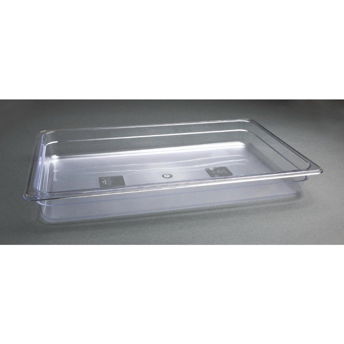 Vogue Polycarbonate 1/1 Gastronorm Container 65mm Clear Vogue