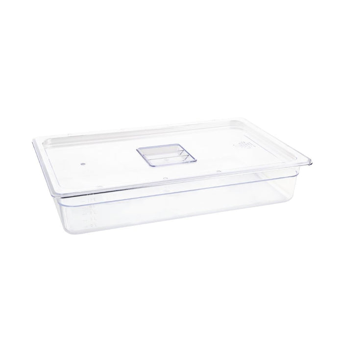 Vogue Polycarbonate 1/1 Gastronorm Container 100mm Clear Vogue