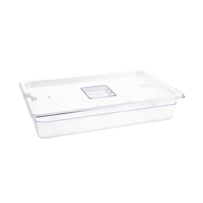 Vogue Polycarbonate 1/1 Gastronorm Container 100mm Clear Vogue
