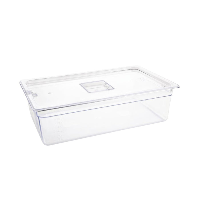 Vogue Polycarbonate 1/1 Gastronorm Container 150mm Clear Vogue