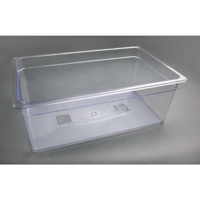 Vogue Polycarbonate 1/1 Gastronorm Container 200mm Clear Vogue