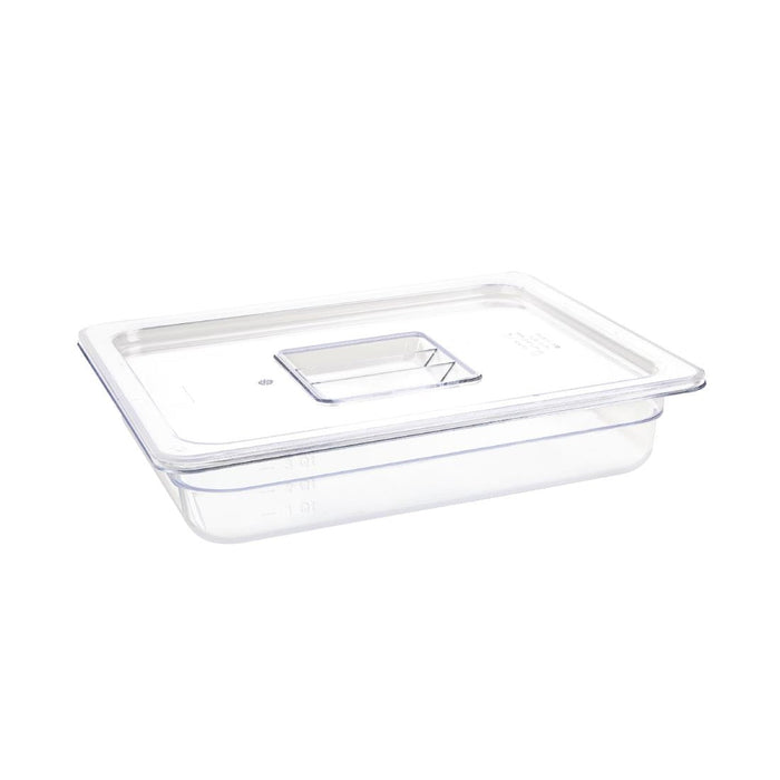 Vogue Polycarbonate 1/2 Gastronorm Container 65mm Clear Vogue