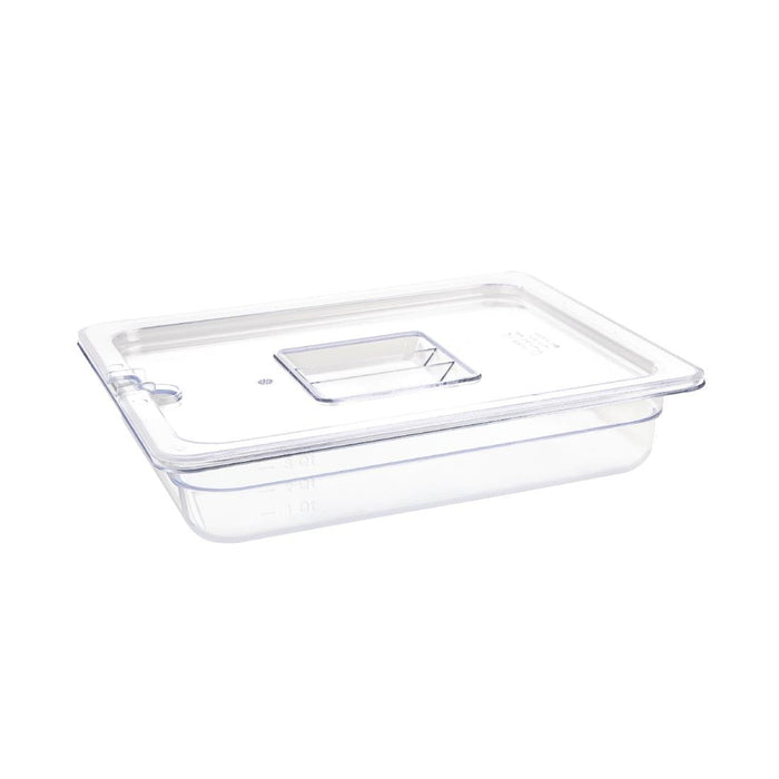 Vogue Polycarbonate 1/2 Gastronorm Container 65mm Clear Vogue