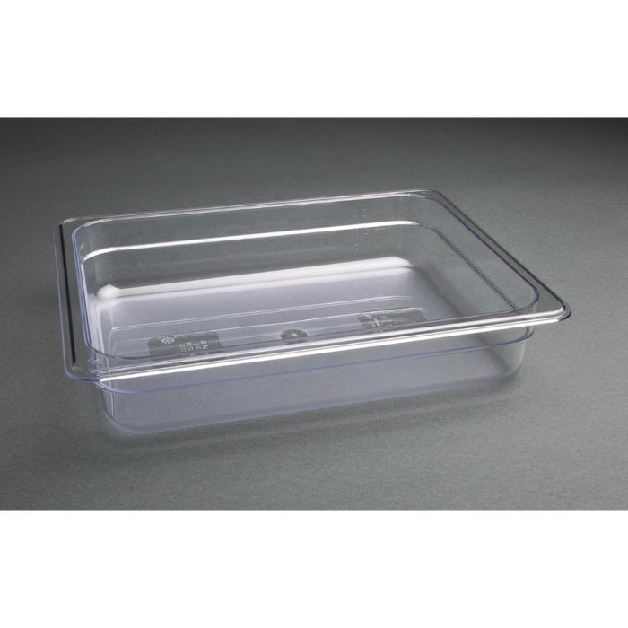 Vogue Polycarbonate 1/2 Gastronorm Container 65mm Clear Vogue