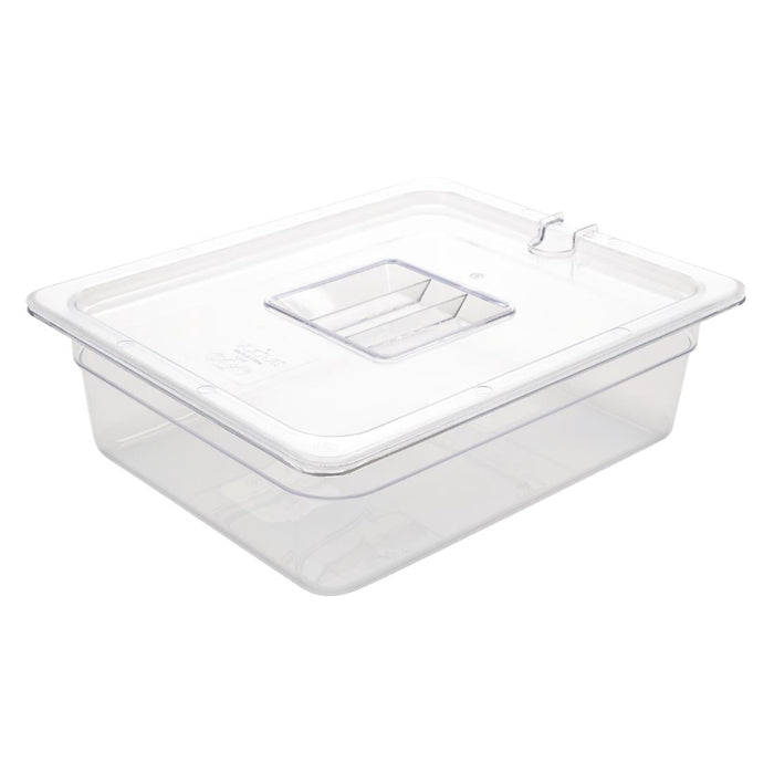 Vogue Polycarbonate 1/2 Gastronorm Container 100mm Clear Vogue