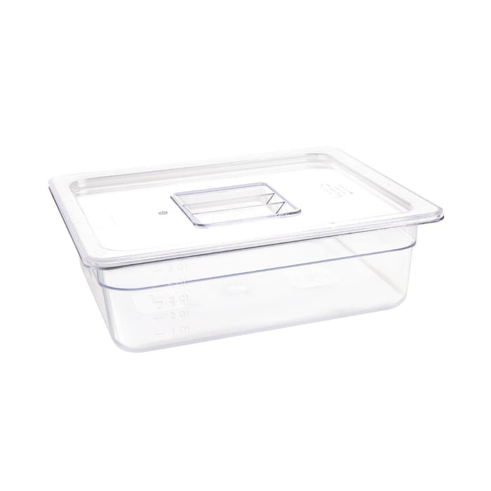 Vogue Polycarbonate 1/2 Gastronorm Container 100mm Clear Vogue