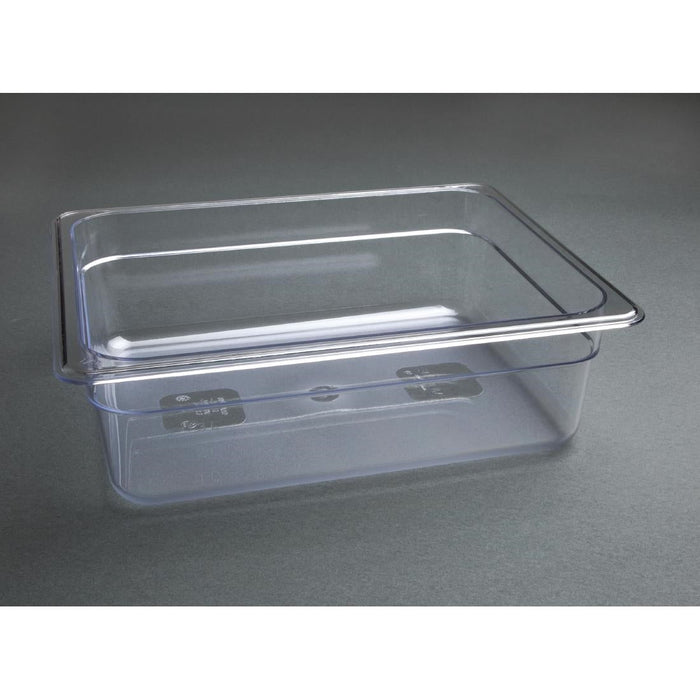 Vogue Polycarbonate 1/2 Gastronorm Container 100mm Clear Vogue