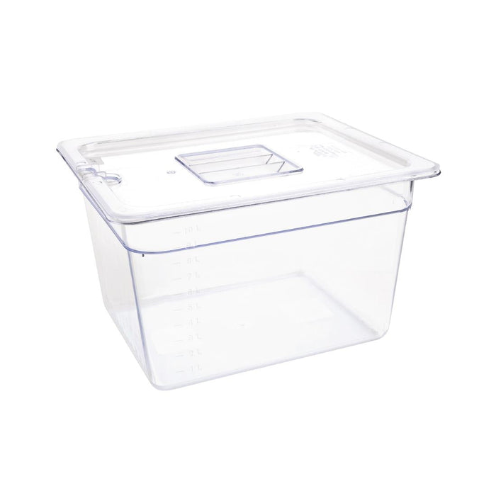 Vogue Polycarbonate 1/2 Gastronorm Container 200mm Clear Vogue