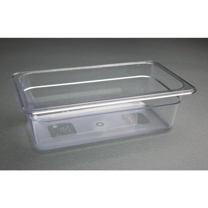 Vogue Polycarbonate 1/3 Gastronorm Container 100mm Clear Vogue
