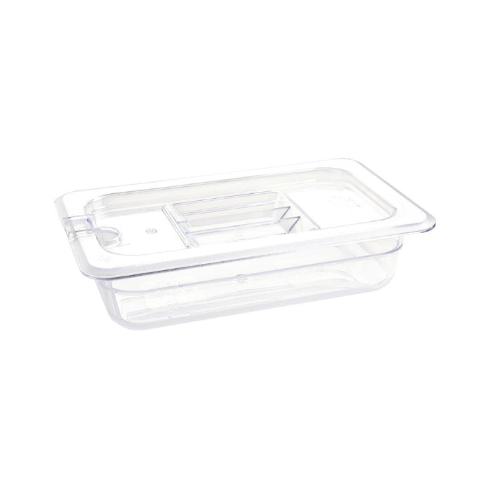 Vogue Polycarbonate 1/4 Gastronorm Container 65mm Clear Vogue