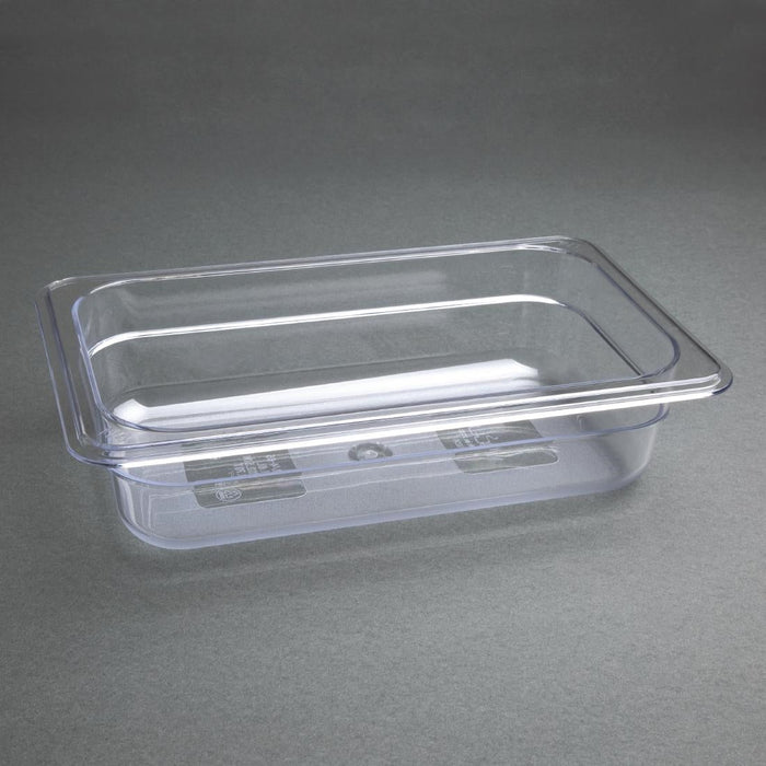 Vogue Polycarbonate 1/4 Gastronorm Container 65mm Clear Vogue