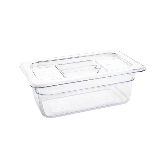 Vogue Polycarbonate 1/4 Gastronorm Container 100mm Clear Vogue