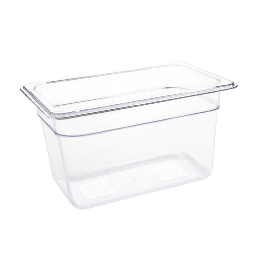 Capacity: 3.7Ltr. GN 1/4. Quarter Size. Clear. 150mm depth