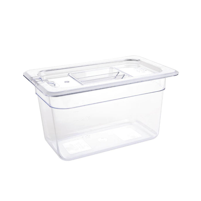 Vogue Polycarbonate 1/4 Gastronorm Container 150mm Clear Vogue