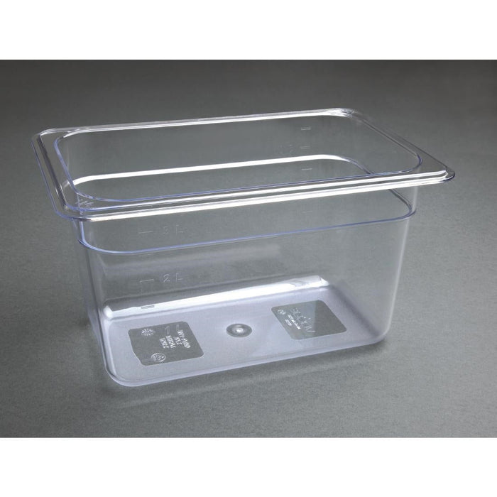 Vogue Polycarbonate 1/4 Gastronorm Container 150mm Clear Vogue