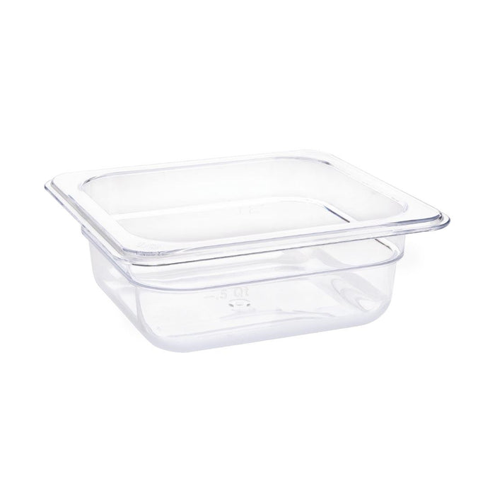 Capacity: 1.05Ltr. GN 1/6. Sixth Size. Clear. 65mm depth