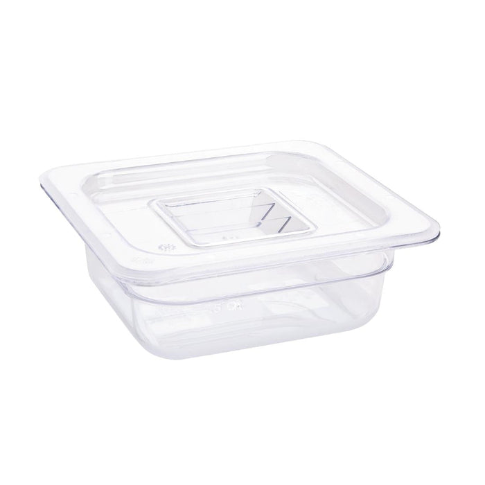 Vogue Polycarbonate 1/6 Gastronorm Container 65mm Clear Vogue