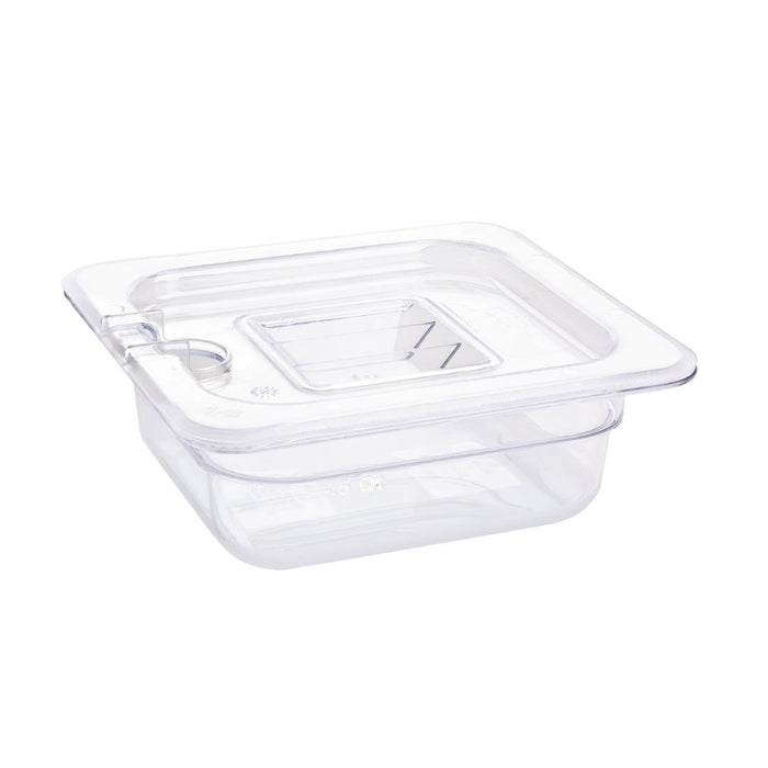 Vogue Polycarbonate 1/6 Gastronorm Container 65mm Clear Vogue