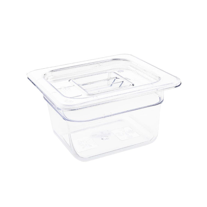 Vogue Polycarbonate 1/6 Gastronorm Container 100mm Clear Vogue