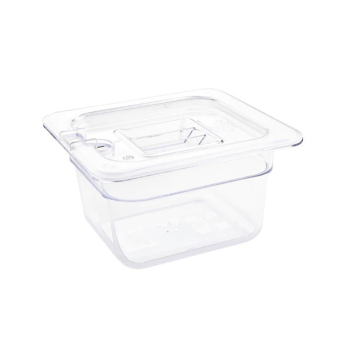 Vogue Polycarbonate 1/6 Gastronorm Container 100mm Clear Vogue