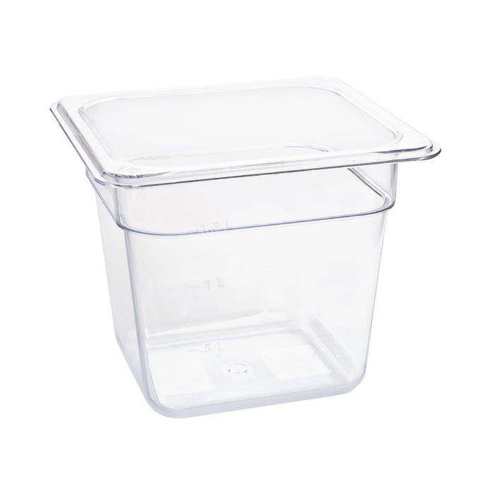 Capacity: 2.3Ltr. GN 1/6. Sixth Size. Depth: 150mm