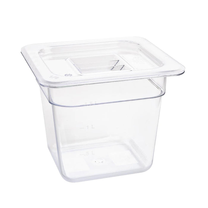 Vogue Polycarbonate 1/6 Gastronorm Container 150mm Clear Vogue