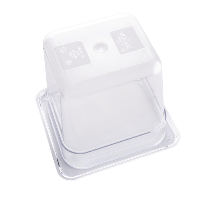 Vogue Polycarbonate 1/6 Gastronorm Container 150mm Clear Vogue
