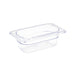 Capacity: 0.60Ltr. GN 1/9. Ninth Size. Clear. 65mm depth