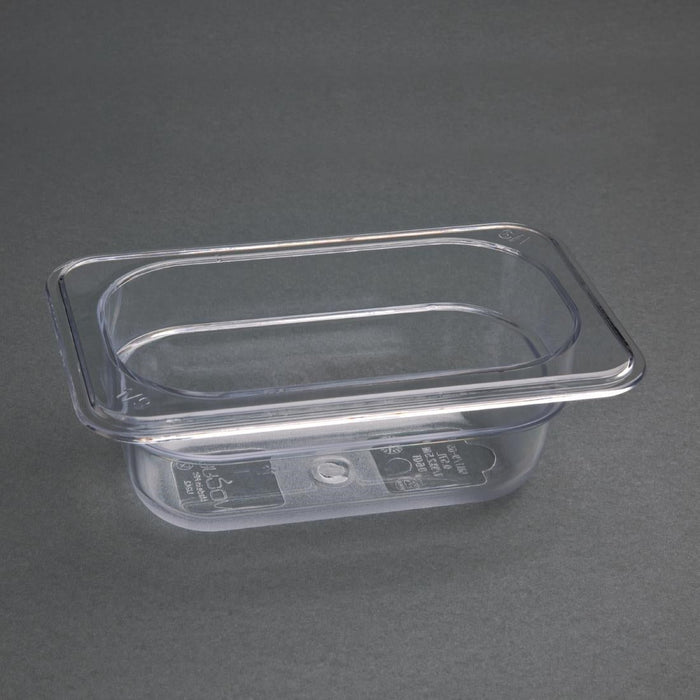 Vogue Polycarbonate 1/9 Gastronorm Container 65mm Clear Vogue