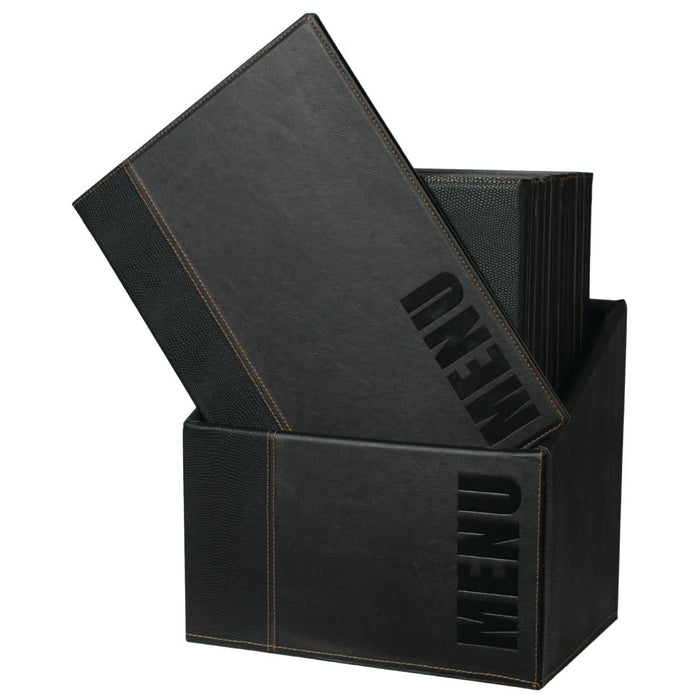 Securit Contemporary Menu Covers and Storage Box A4 Black (20 Pack) Securit