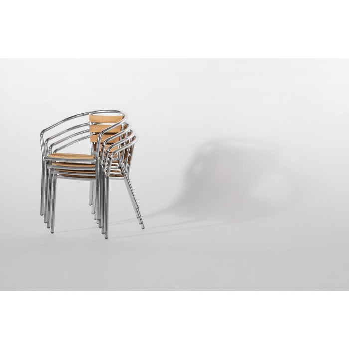 Bolero Aluminium and Ash Chairs (4 Pack) Bolero
